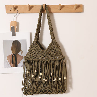 Gehäkelte Strandtasche mit Fransigen Details Brehn