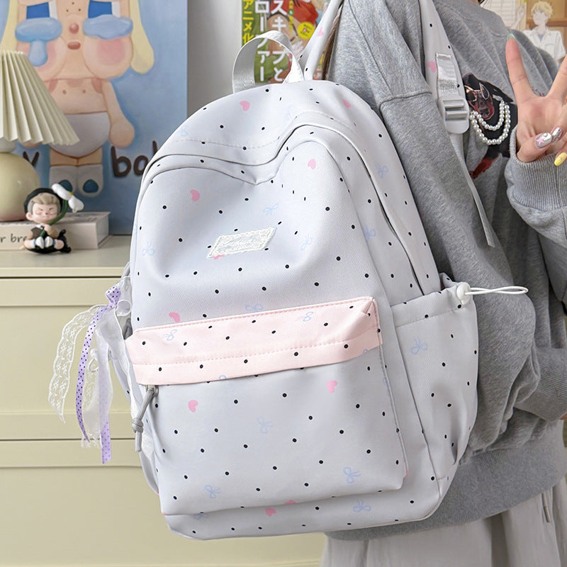 Charmanter gepunkteter Schulrucksack Brehn