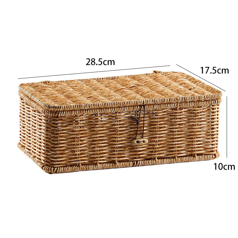 Handgefertigte natürliche Rattan-Aufbewahrungsbox Brehn