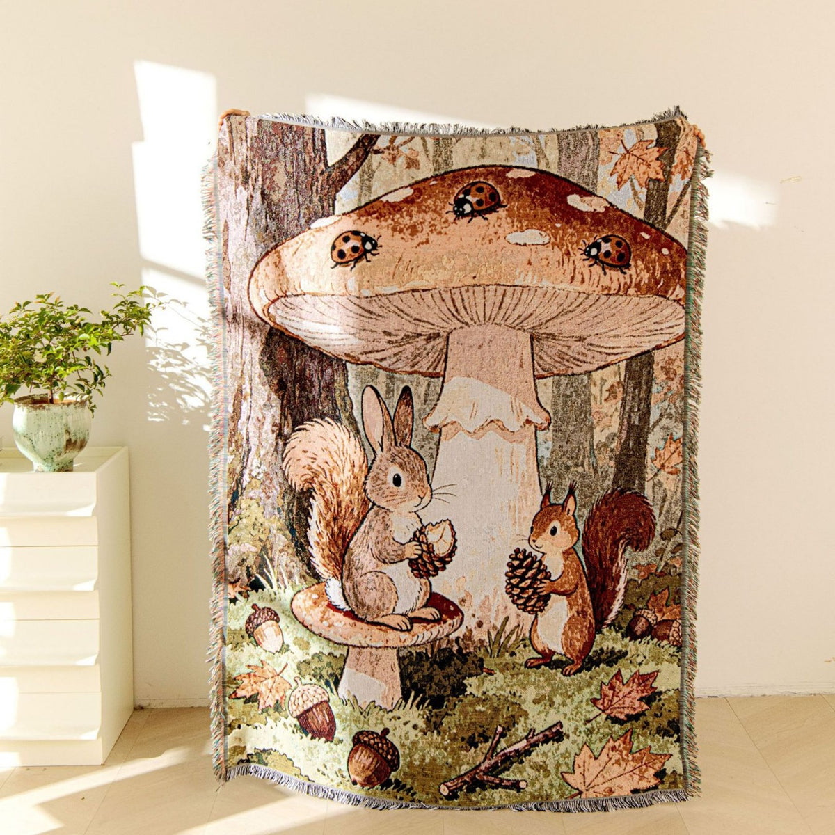 Natur-inspiriert gewebte Wurfdecke