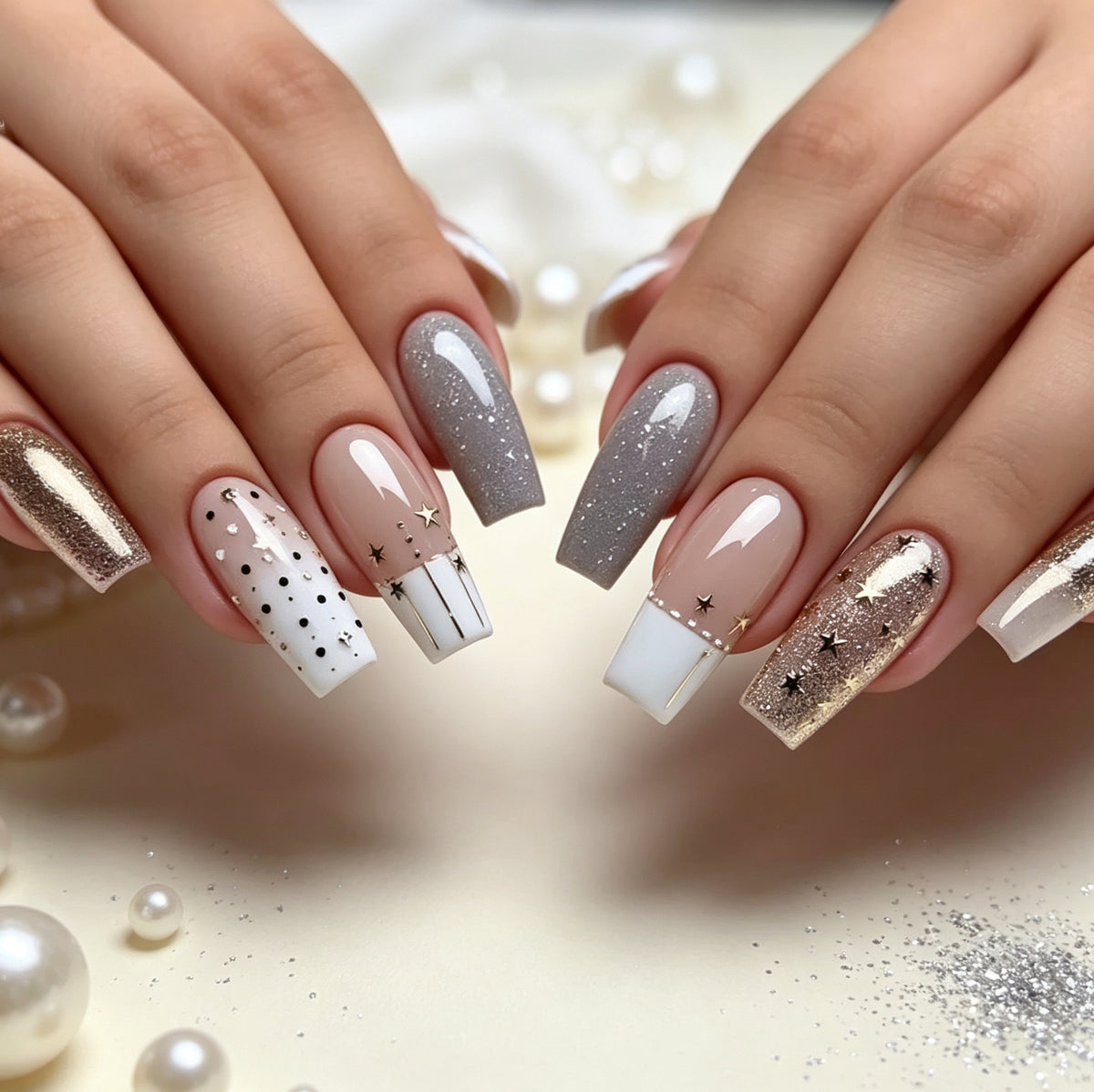 Elegante Sternen-Nagelkunst Brehn