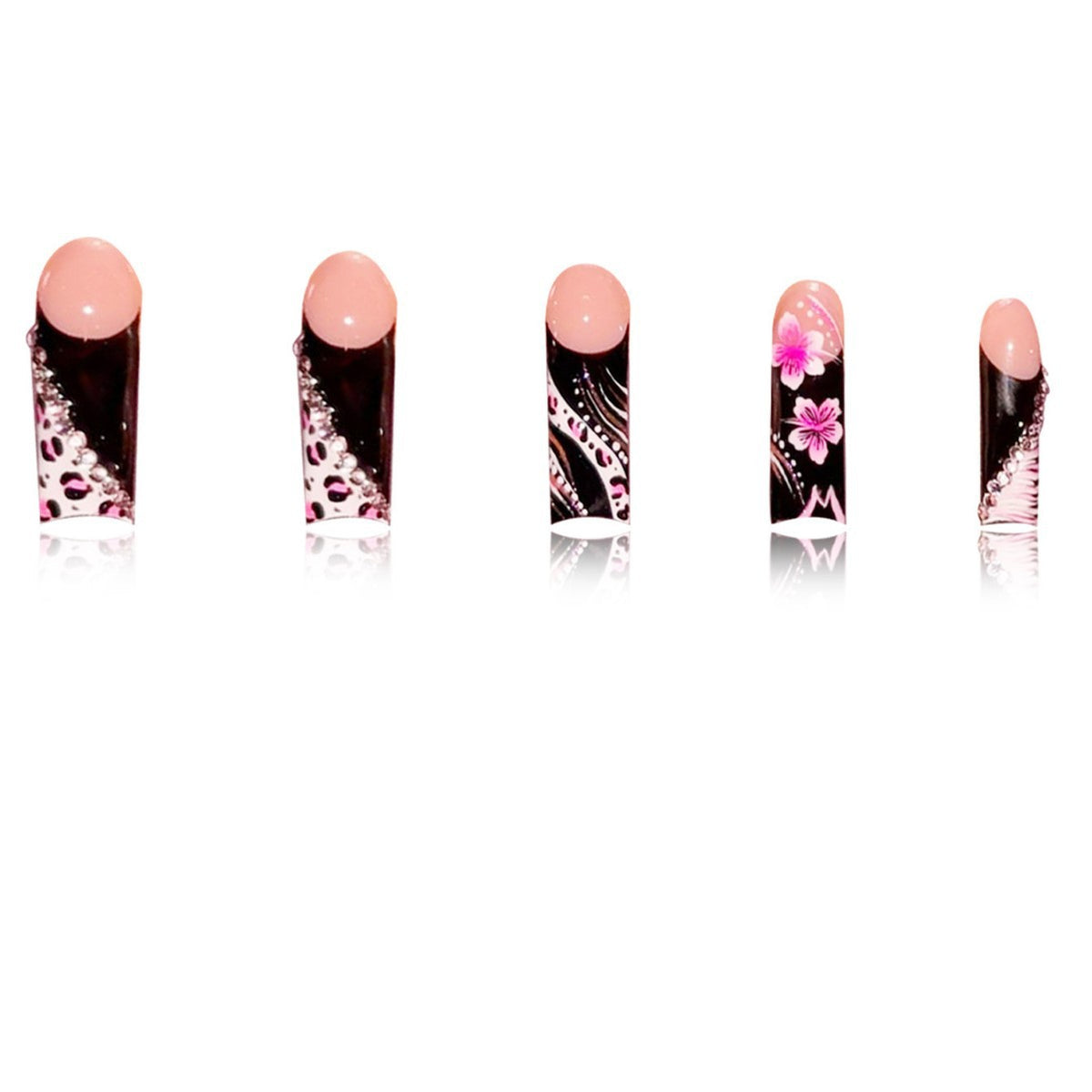 Künstlerisches Stiletto Press-On Nagelset Brehn