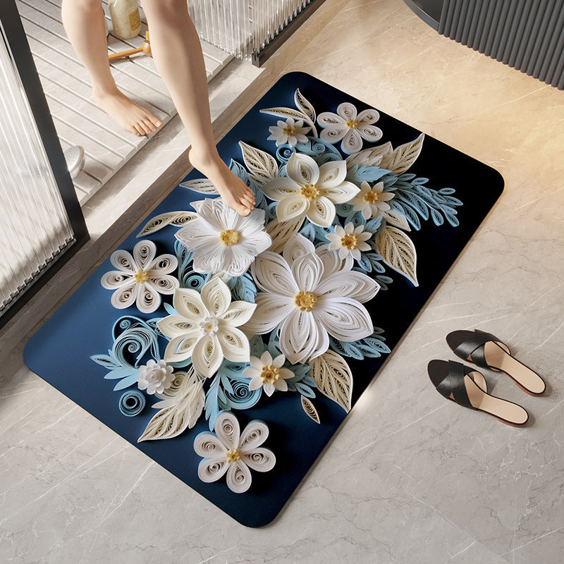 Künstlerisches Floral Design Badezimmermatte Brehn