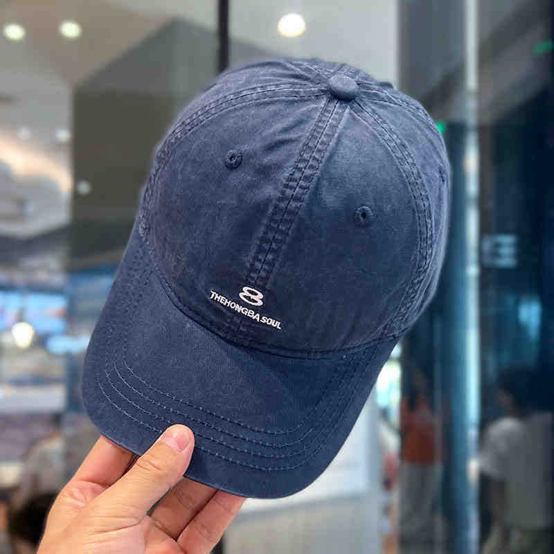 Herren Distressed Baumwoll Baseball Cap Brehn