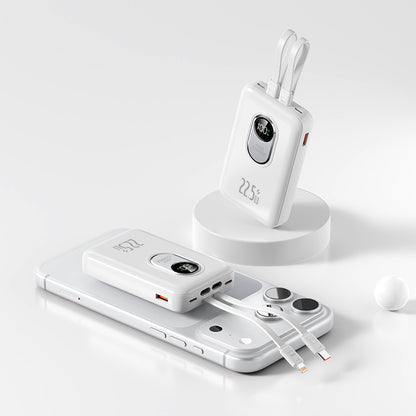 Powerbank mit Schnellladefunktion und Integriertem Kabelsystem Brehn