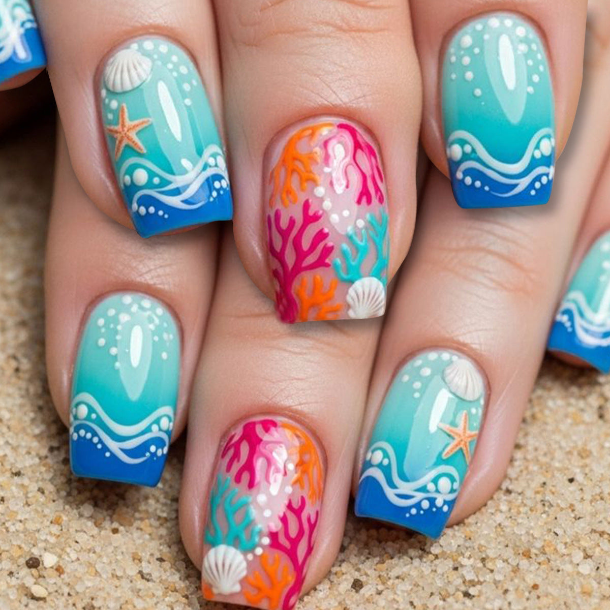 Ozean-inspirierte Nail Art Dekorationsset Brehn