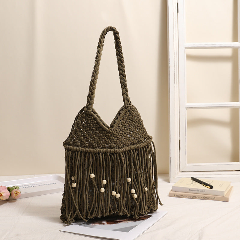 Gehäkelte Strandtasche mit Fransigen Details Brehn