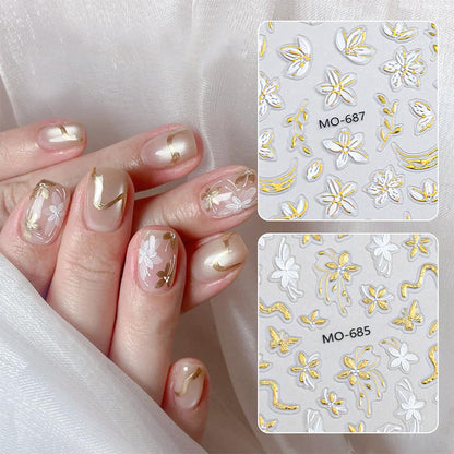 Blumen Nagelkunst Aufkleber Set