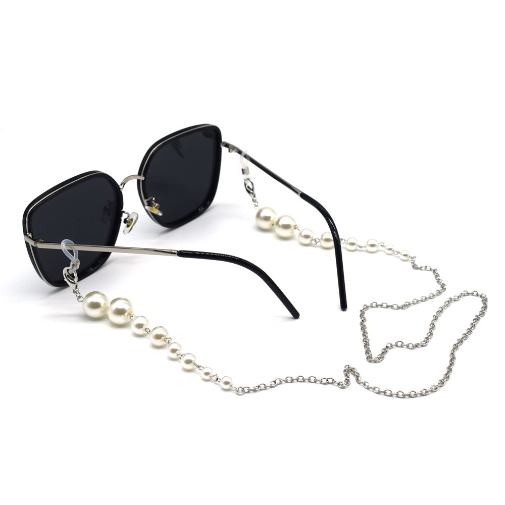 Elegante Perlen- und Silber-Brillenband Brehn