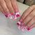 Dekoratives Press-On Nail Art Set mit 3D Herz- und Schleifenakzenten Brehn