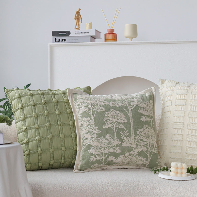 Quadratischer dekorativer Kissenbezug im Toile‑Motiv mit Jacquard‑Webstruktur und Paspelrand Brehn