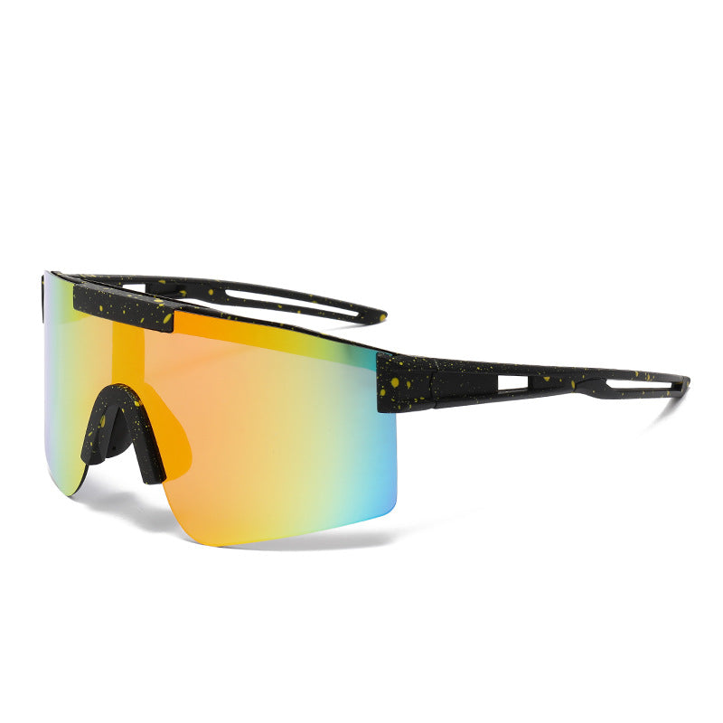 Unisex Sportive Oversized Shield Sonnenbrille Brehn