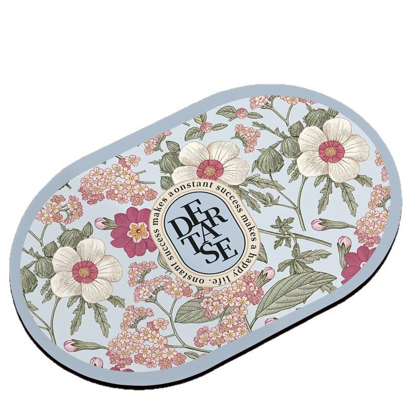 Oval Floral Badematte Brehn
