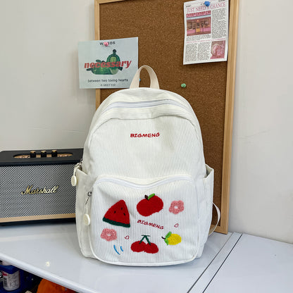 Stylische Bestickte Obstmuster Rucksack Brehn
