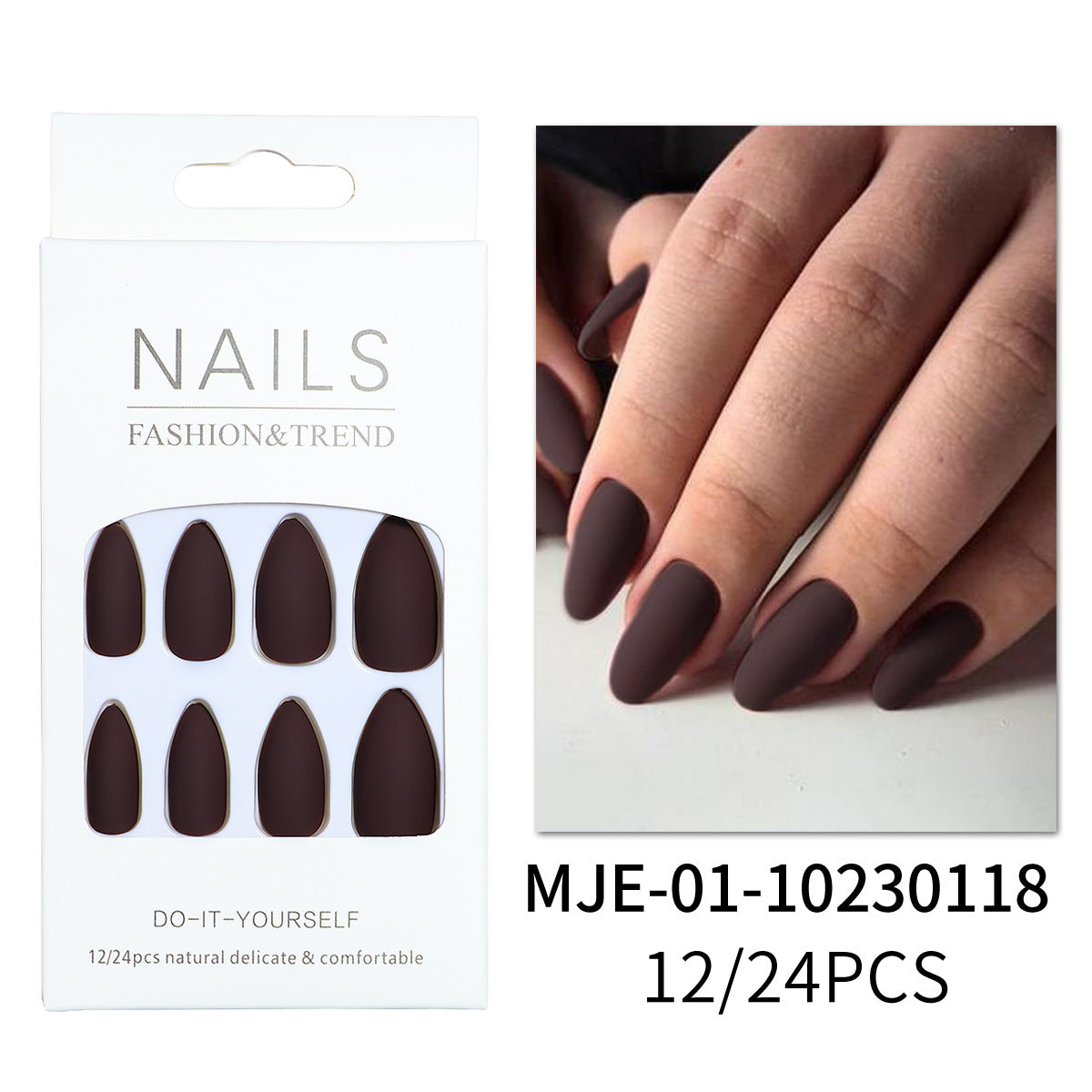 Matte Finish Press-On Nagel Extensions Brehn