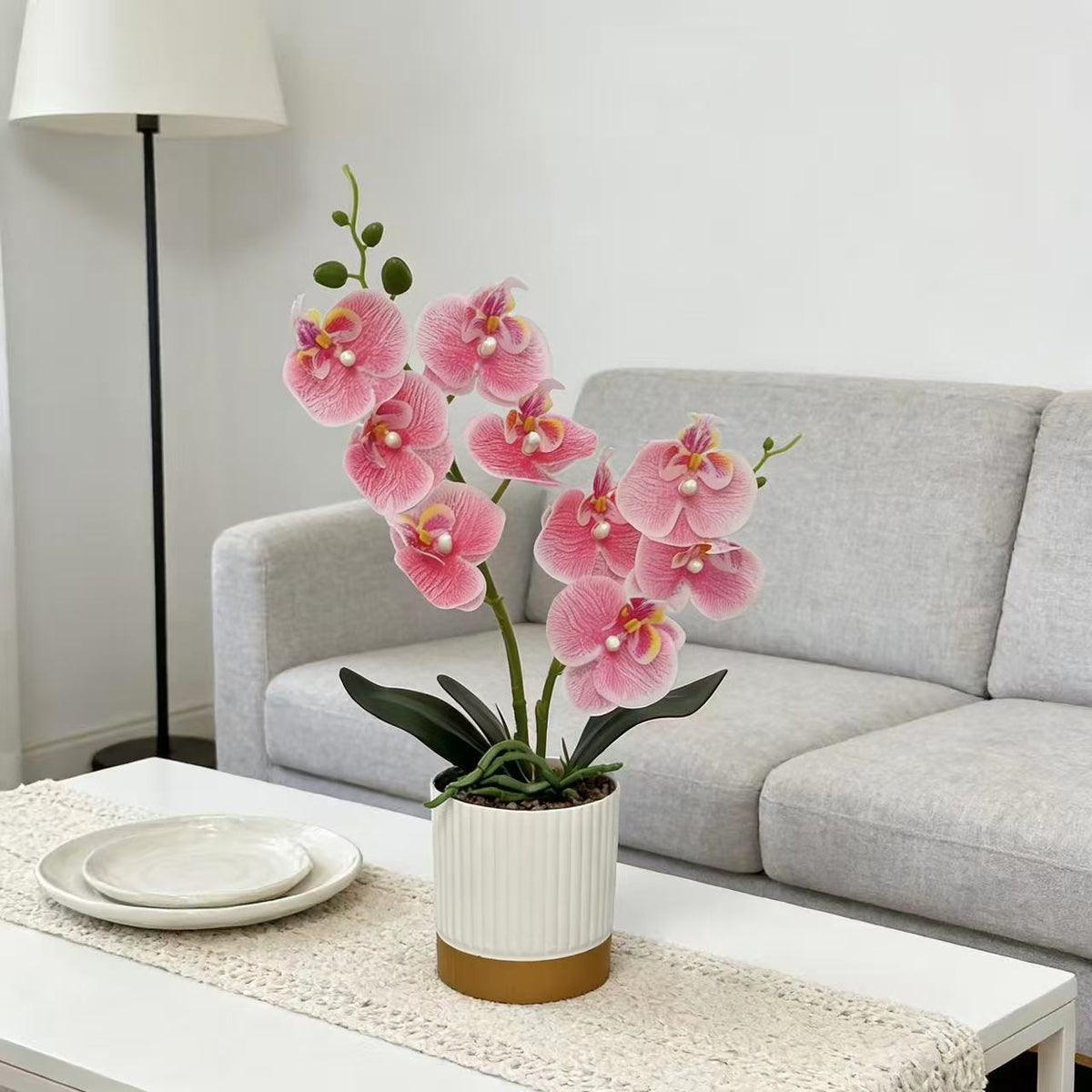 Elegante künstliche pinke Orchideenpflanze für Home Decor