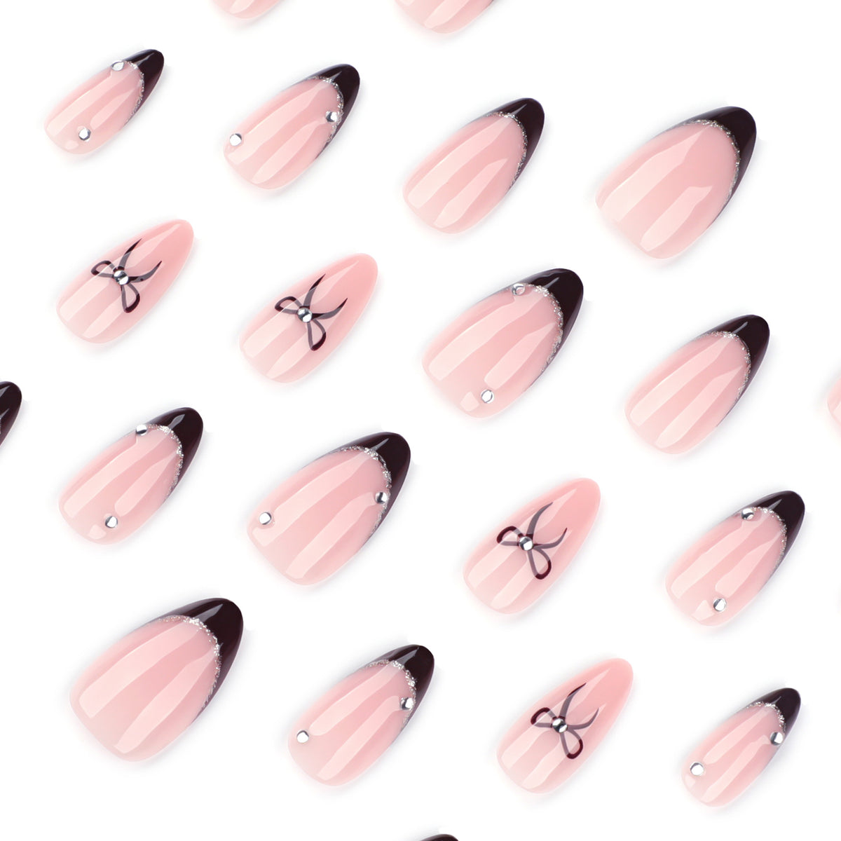 Kunstvolle Nagelkunst mit eleganter Schleifenverzierung Brehn
