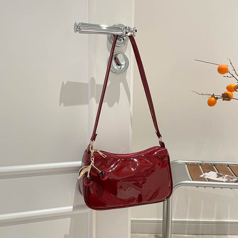 WoGlossy Texturiertes Handheld Crossbody Bag Brehn