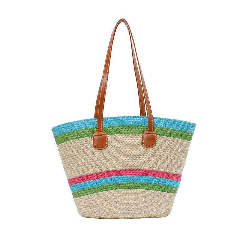 Bunte Strohtasche Strandtasche Brehn