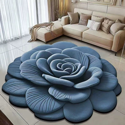 3D Blumen Design Badmatte