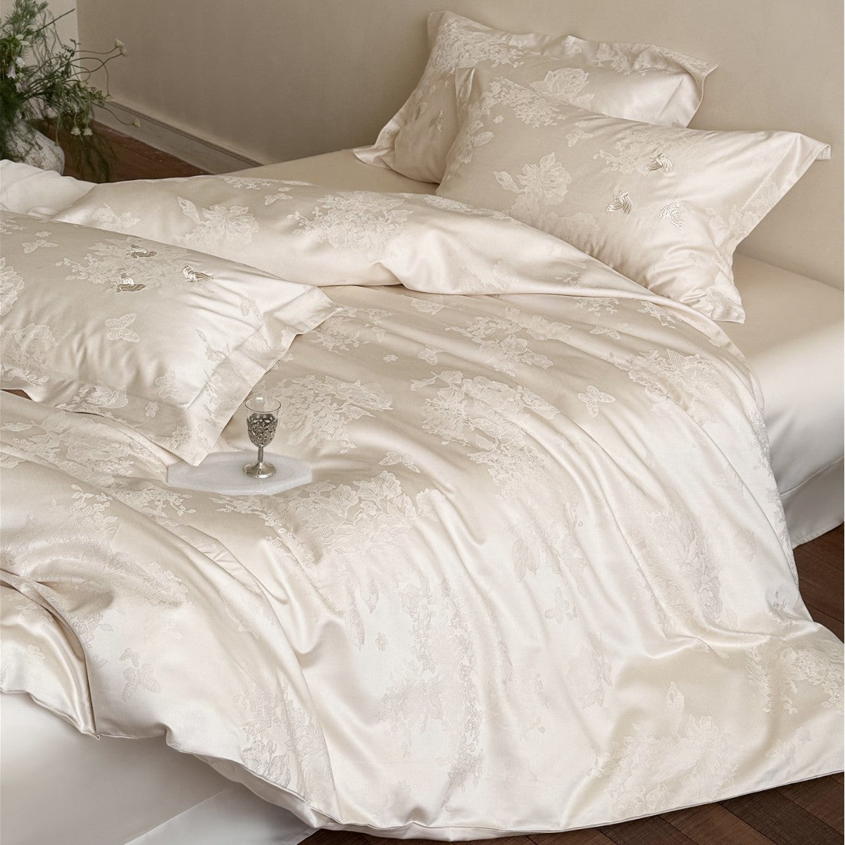 Luxus Jacquard Satin Bettbezug Set