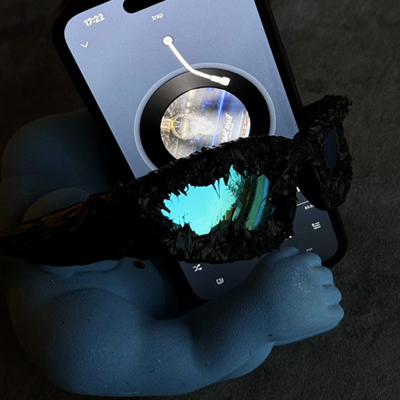 Damen futuristische Sonnenbrille mit strukturiertem Rahmen Brehn