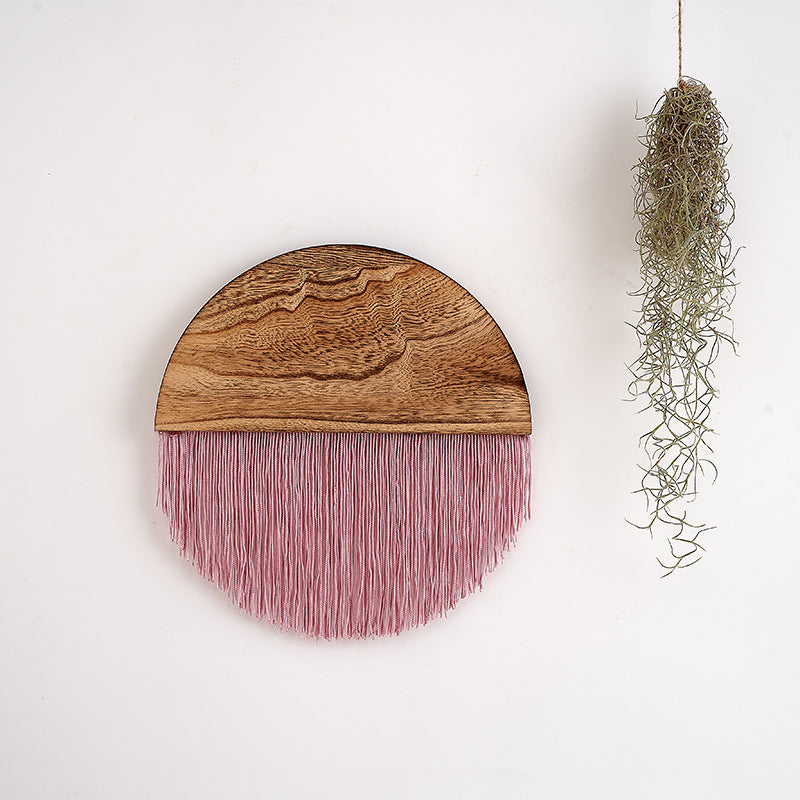 Macrame Wanddekoration mit Holzständer Brehn