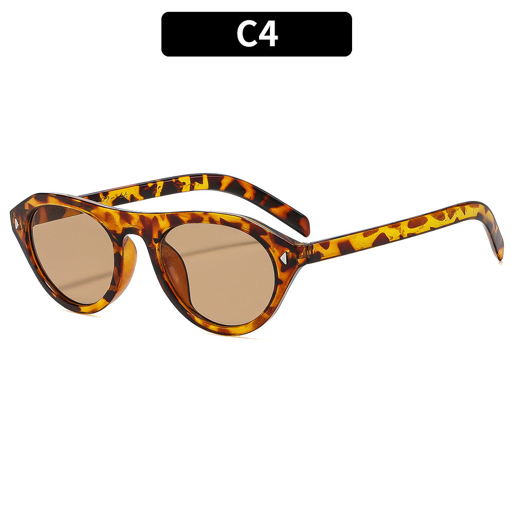 Modische Katzenaugen-Sonnenbrille mit Leopardenmuster-Design