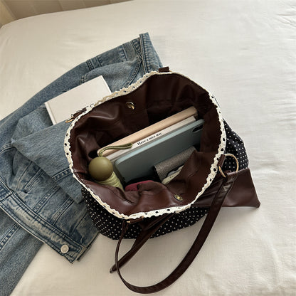 Polka-Dot-Schleifen-Akzent-Handtasche