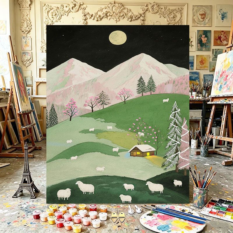 Scenic Mountain Landscape Canvas Art Print Brehn