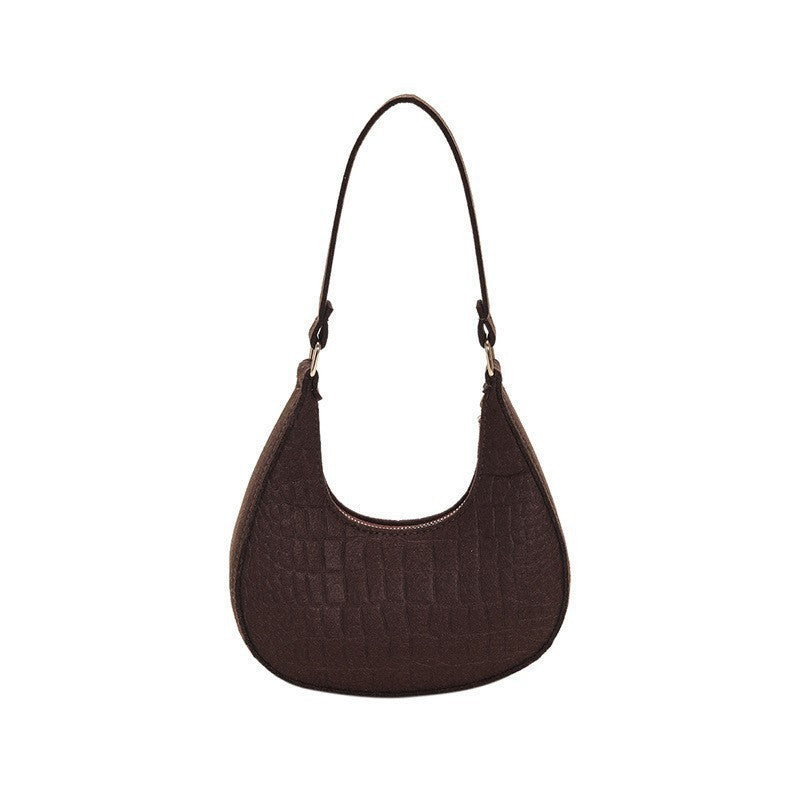 WoCrocodile-Textur Handheld Hobo Tasche Brehn
