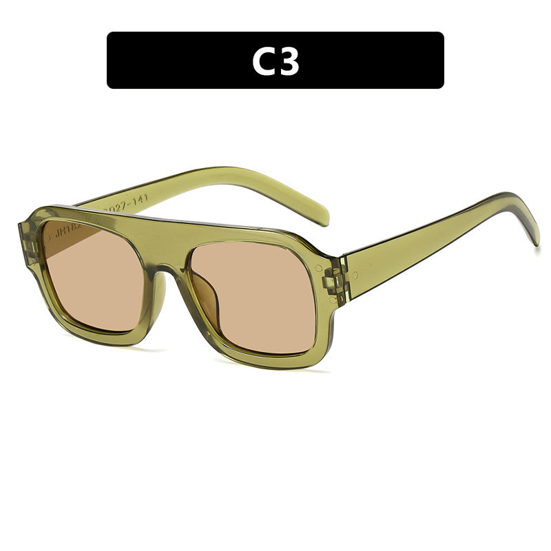 Damen modische quadratische Sonnenbrille mit auffälligem Tierdruckdesign Brehn
