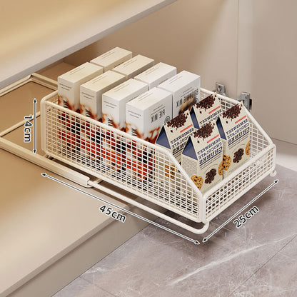Ausziehbarer Mesh-Pantry-Schublade mit sanften Schließschienen und belüfteten Seiten
