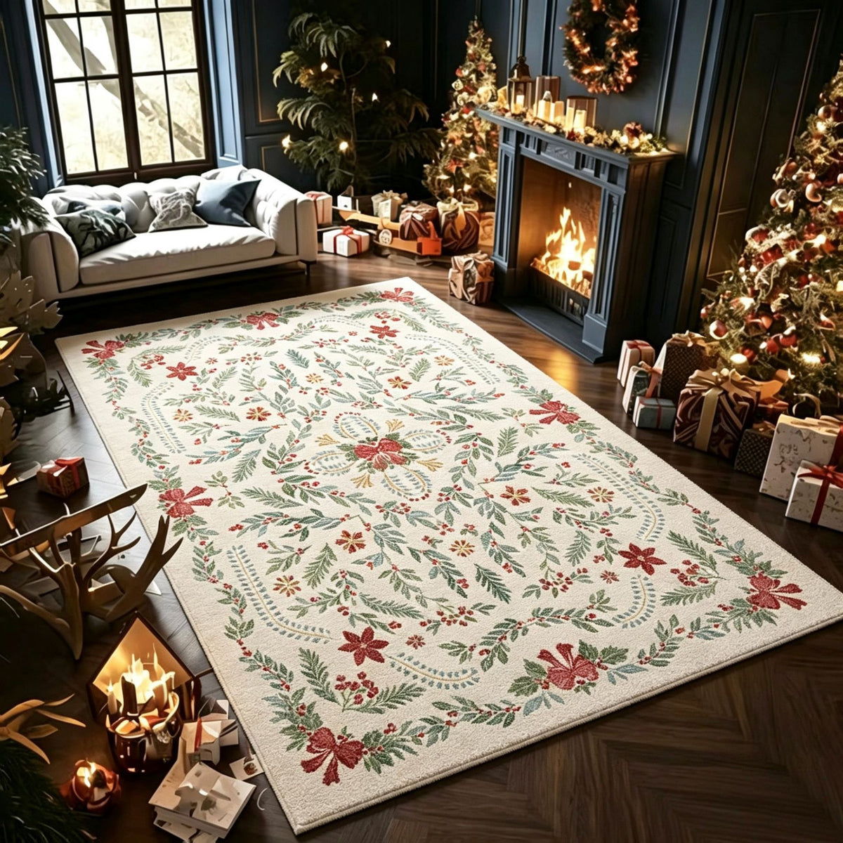 Gemütlicher winterlicher Teppich
