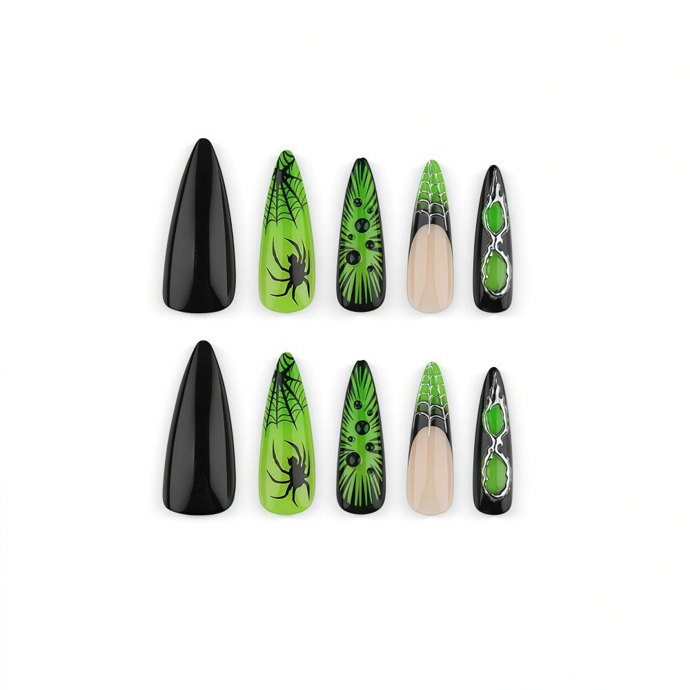 Spooky Nagelkunst-Set mit Spinnen-Design Brehn