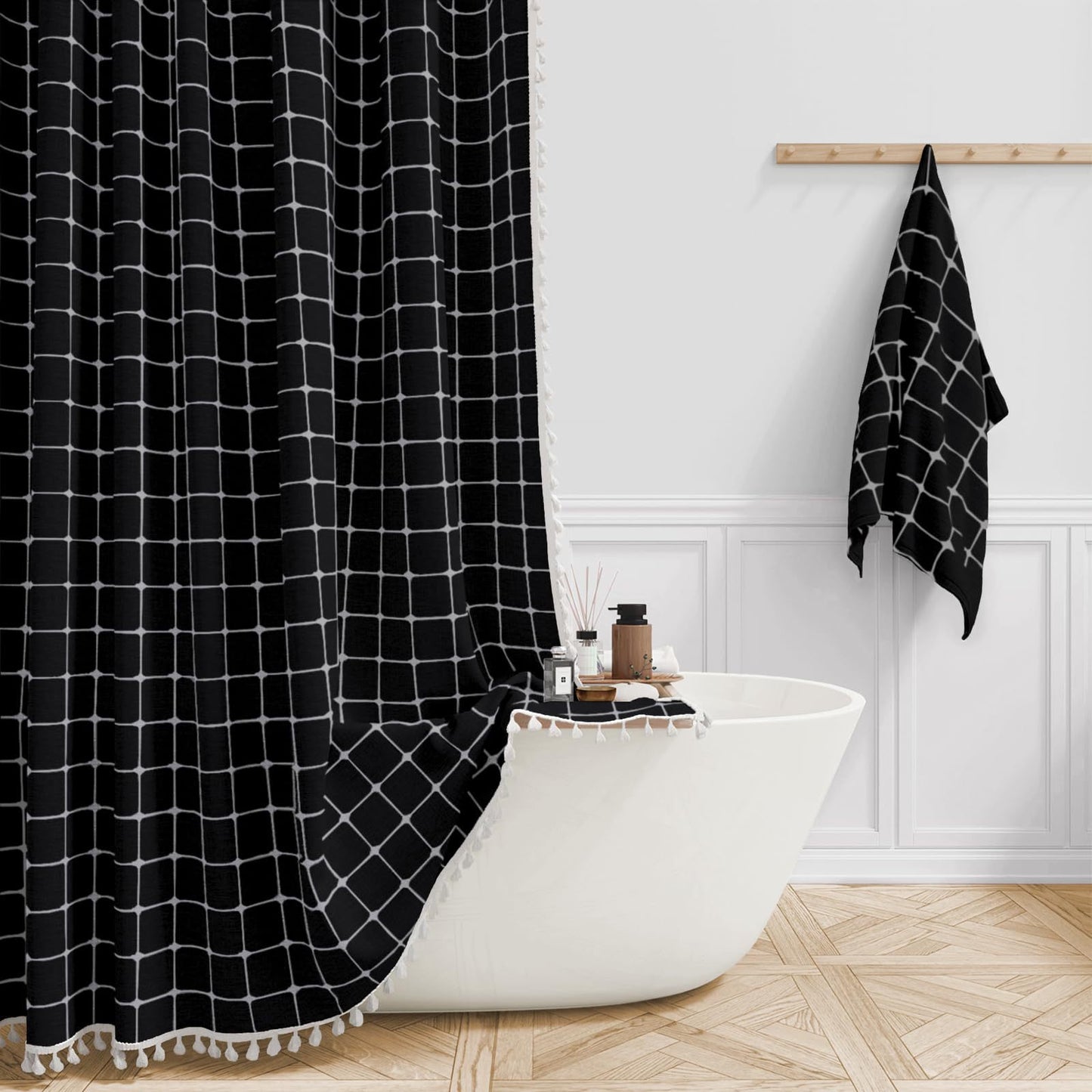Premium Baumwoll-Badezimmer-Duschvorhang Brehn