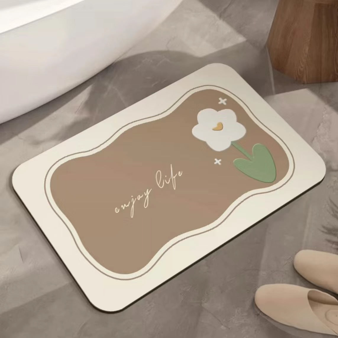 Künstlerische Florale Badmatte Brehn