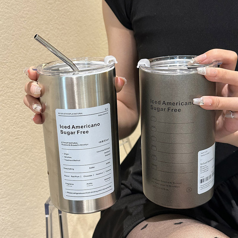 Damen Isolierbecher mit integriertem Strohhalm und praktischem Deckel Brehn
