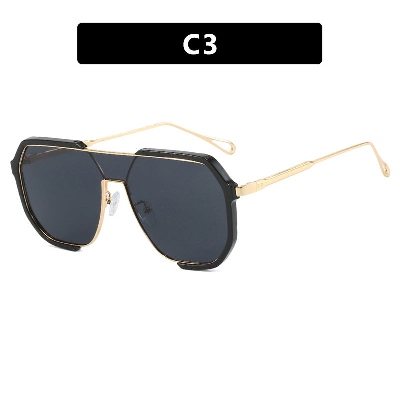 Damen extravagante Sonnenbrille im sechseckigen Design mit transparentem Rahmen Brehn
