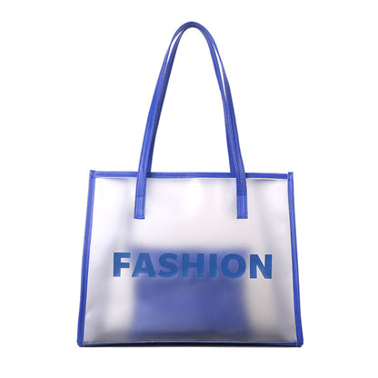 Moderne transparente Tragetasche mit Tasche