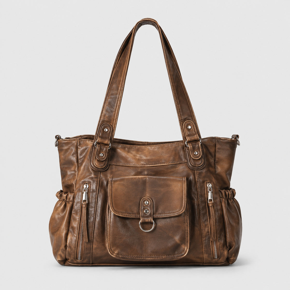 Geräumige Multifunktions-Leder-Handtasche