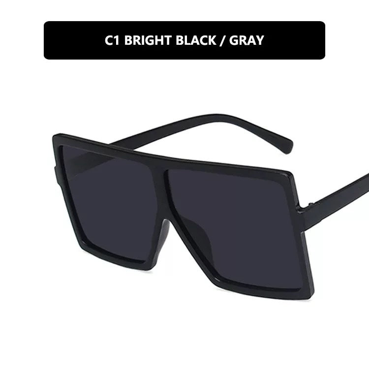Damen moderne oversized Sonnenbrille mit transparentem Rahmen und stilvollen Gläsern Brehn