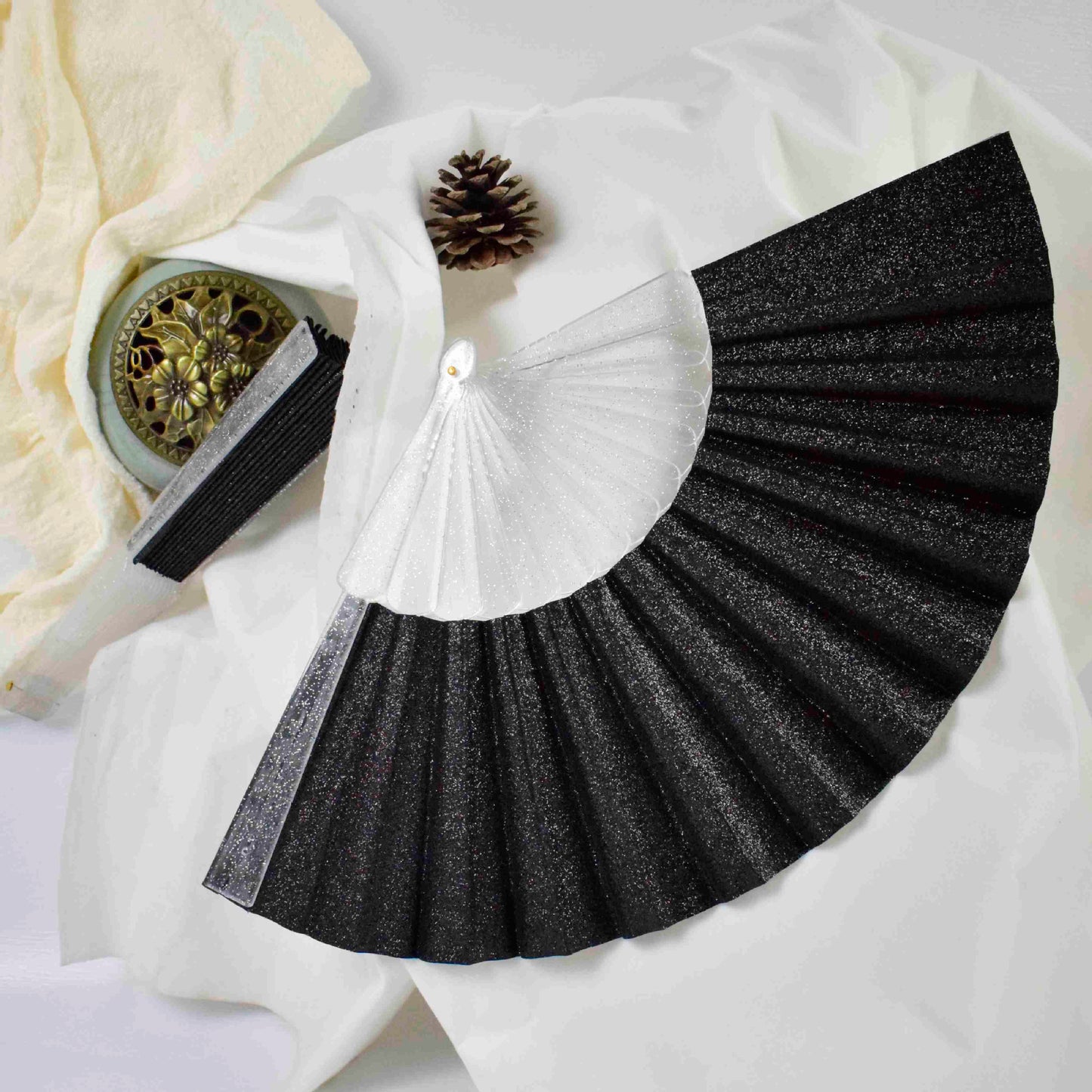 Damen eleganter Glitzerfächer Brehn