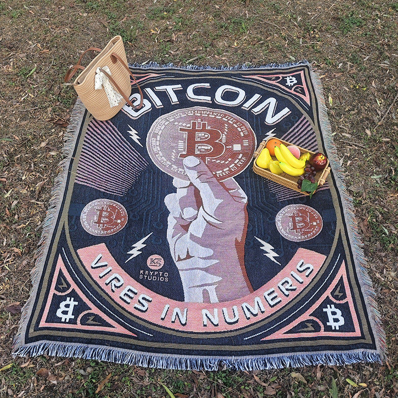 Bitcoin-Themen Wandteppichdecke