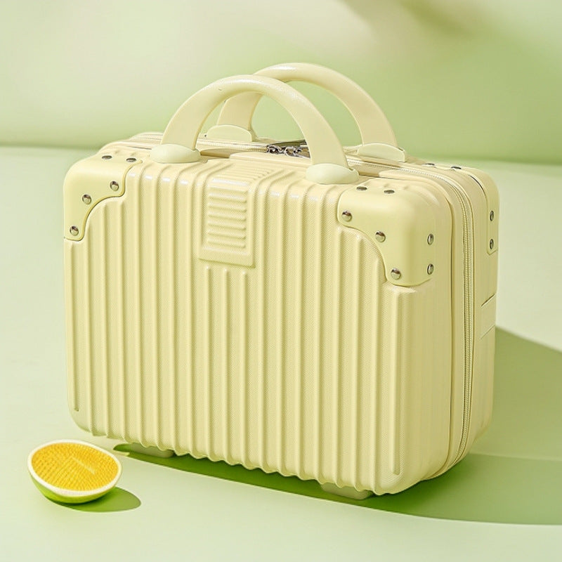 strukturierte Hartschalen-Reise-Beauty-Box mit Kunstleder-Eckverstärkungen und doppelten Obergriffen Brehn