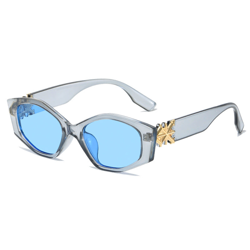 Damen geometrische Sonnenbrille mit luxuriösem Detail Brehn
