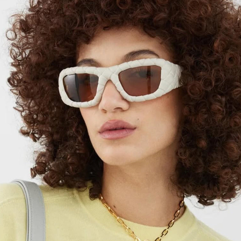 Damen extravagante Sonnenbrille mit strukturiertem Rahmen Brehn
