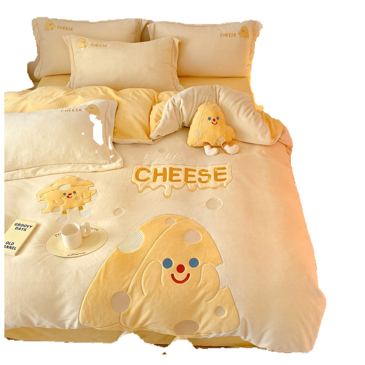 Kinder-Bettwäschegarnitur mit applizierter Ballerina‑Häsin, weicher Microfaser und Zierkissen