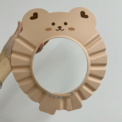 Baby-Bad Duschvisier mit verstellbarem Druckknopf und süßem Tier-Rüschendesign