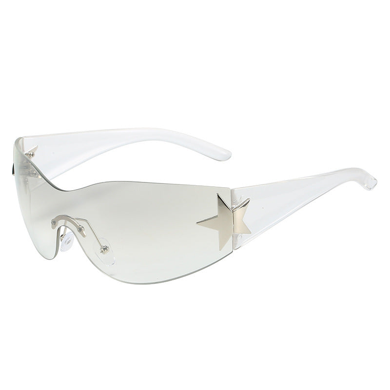 Modebewusste Shield-Sonnenbrille mit Sternakzent Brehn